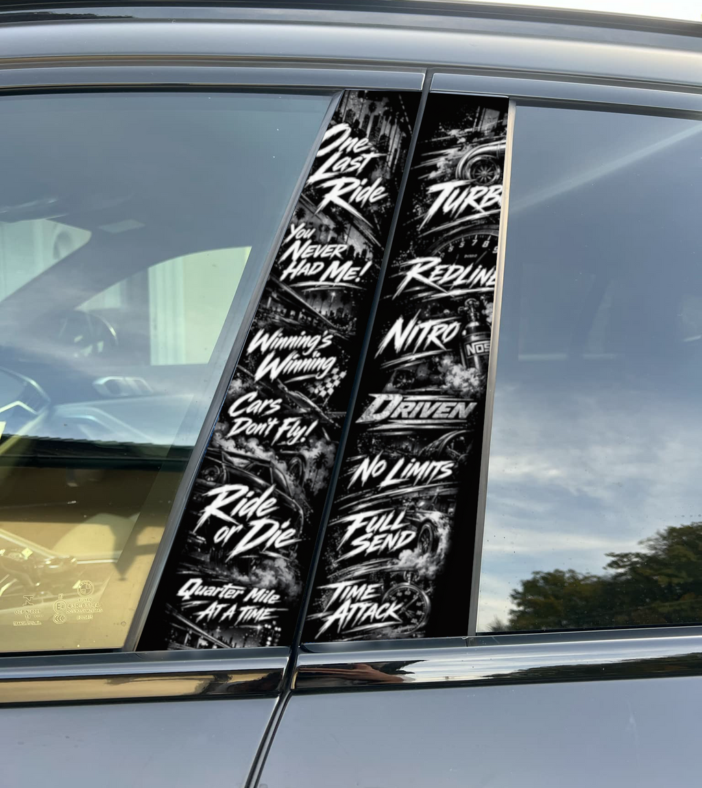 Fast and Furious Car Pillar Sticker, Universal Fit