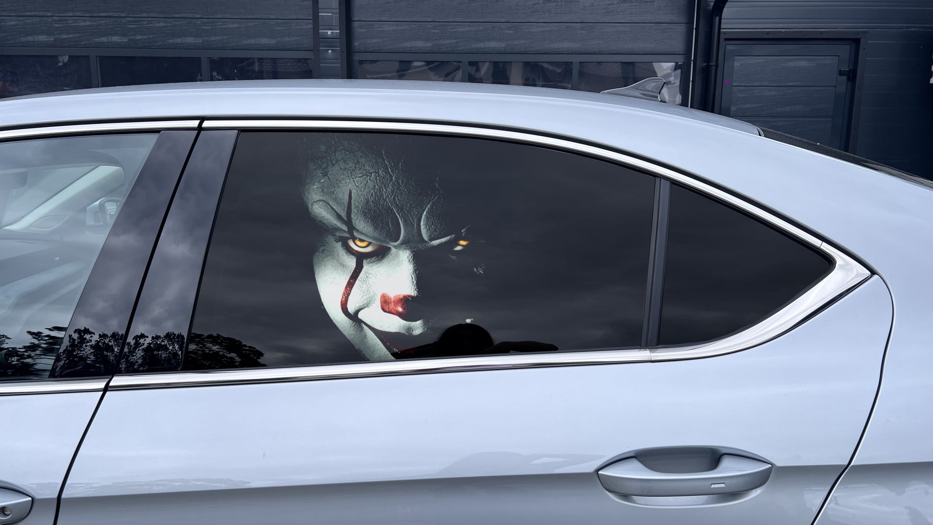 One Way Vision Car Window Sticker – Custom Vinyl Decal for Rear & Side Windows Pennywise Design