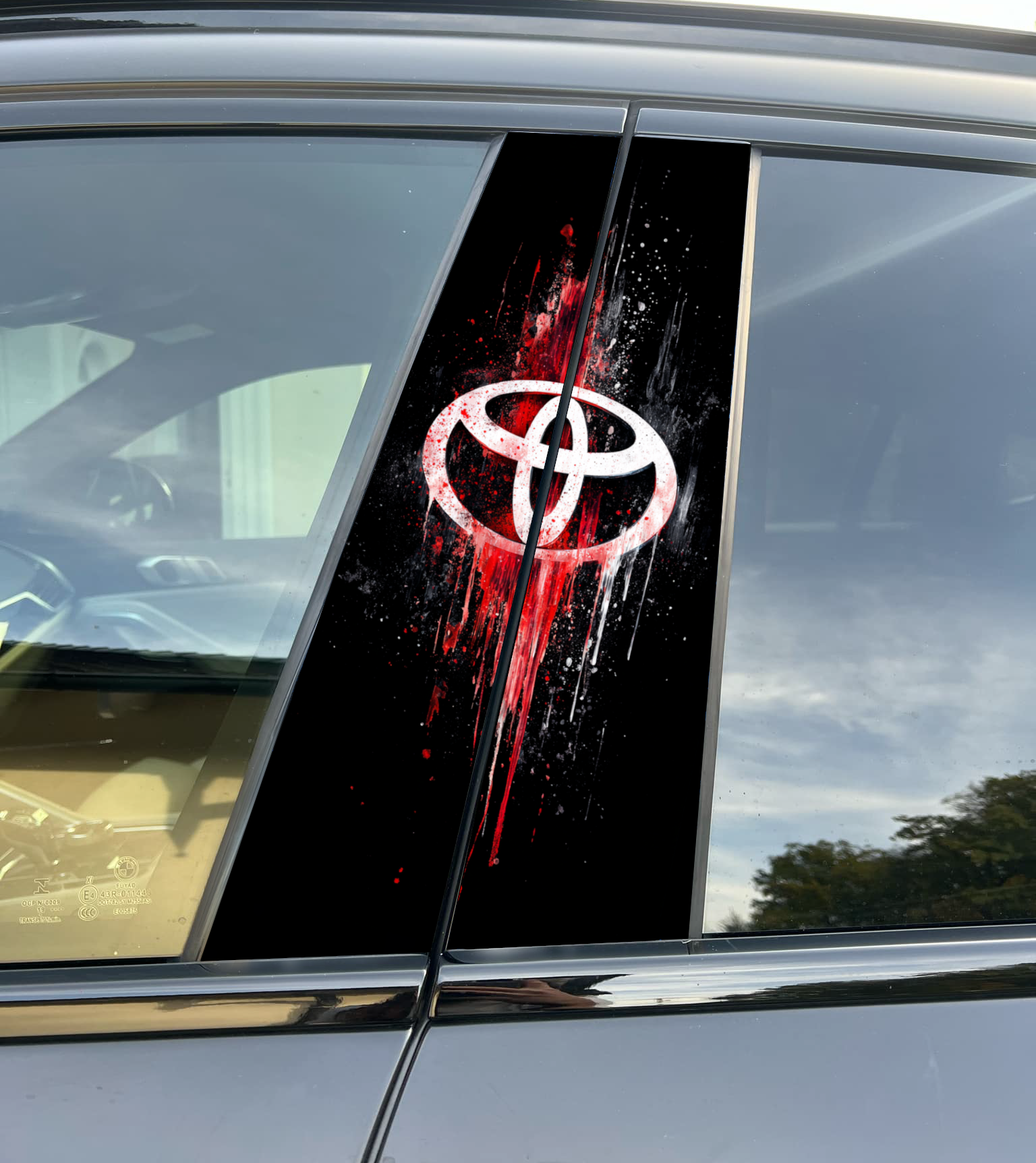 Toyota Car Pillar Wrap - Premium Vinyl B-Pillar Decal, Universal Fit