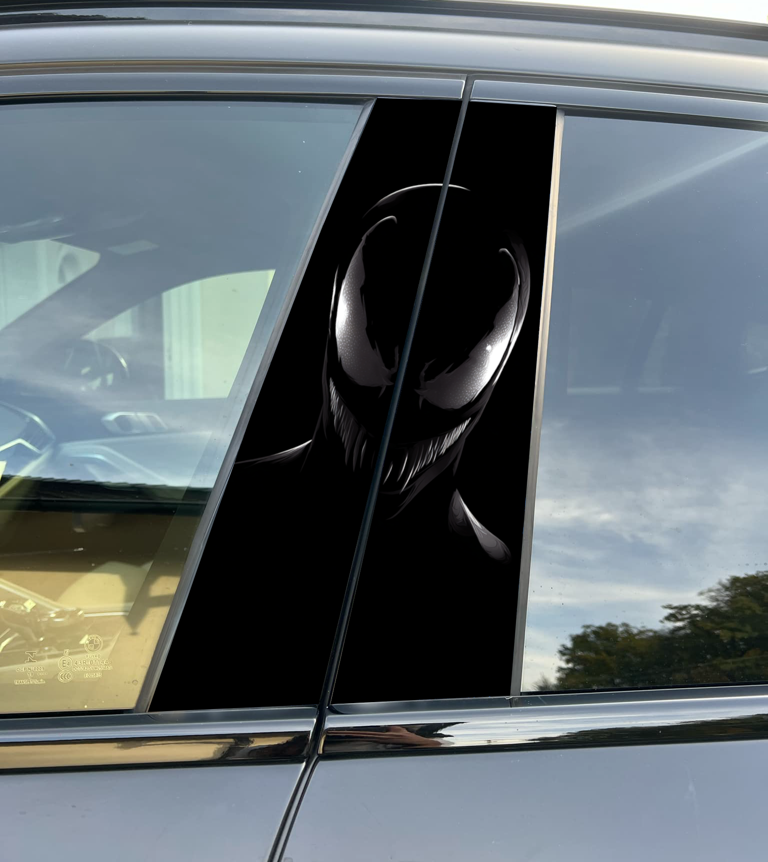 Venom Car Pillar Wrap - Premium Vinyl B-Pillar Decal, Custom Fit, Matte or Gloss