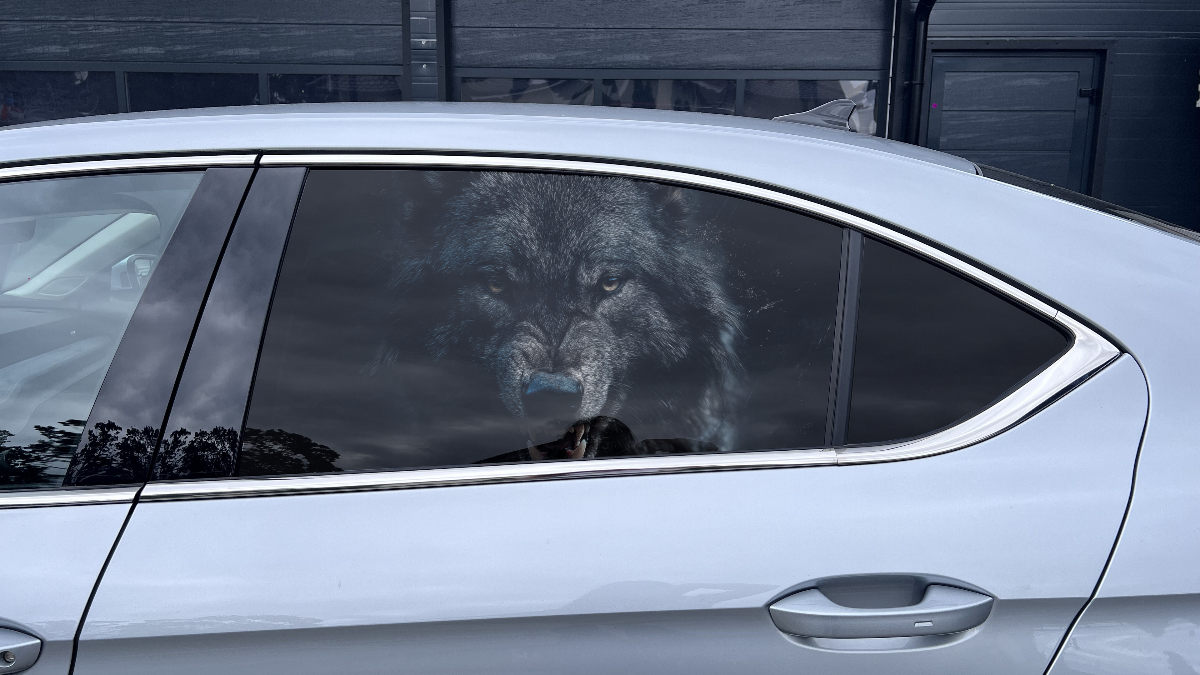 One Way Vision Car Window Sticker – Custom Vinyl Decal for Rear & Side Windows Wolf Design